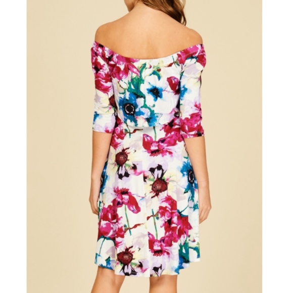 Off the shoulder Floral Midi Dress - Picture 4 of 6